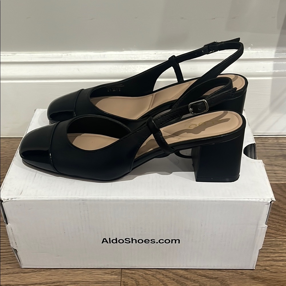 Aldo Black Slingback Heels